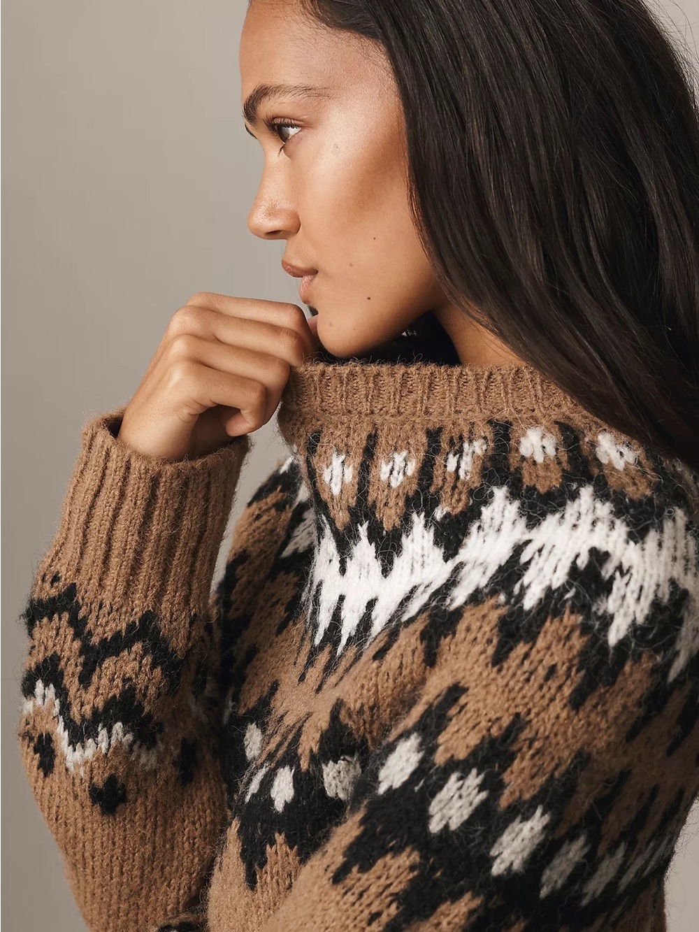 NWT Anthropologie English Factory Mock-Neck Fairisle Sweater Size Small - Picture 4 of 4
